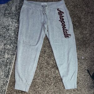 Aeropostale joggers, gray, worn but look werid on me